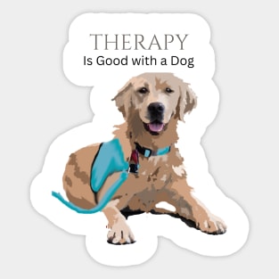 Therapy Dog Turquoise Sticker